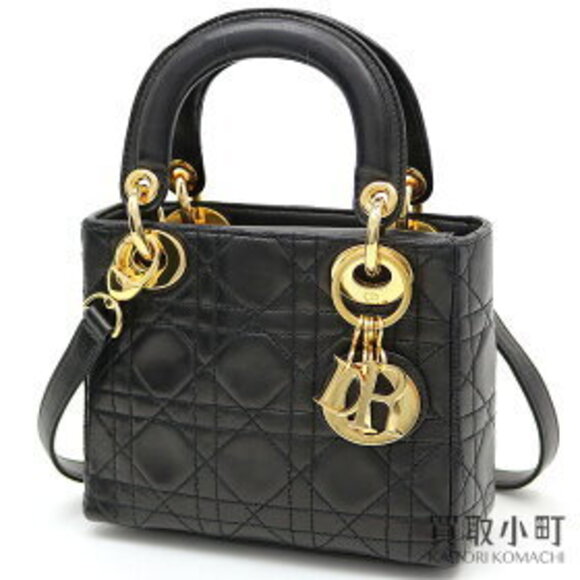 Dior Handbags - Dior Lady Classic Handbag Cannage Stitch Black Lambskin Shoulder Bag